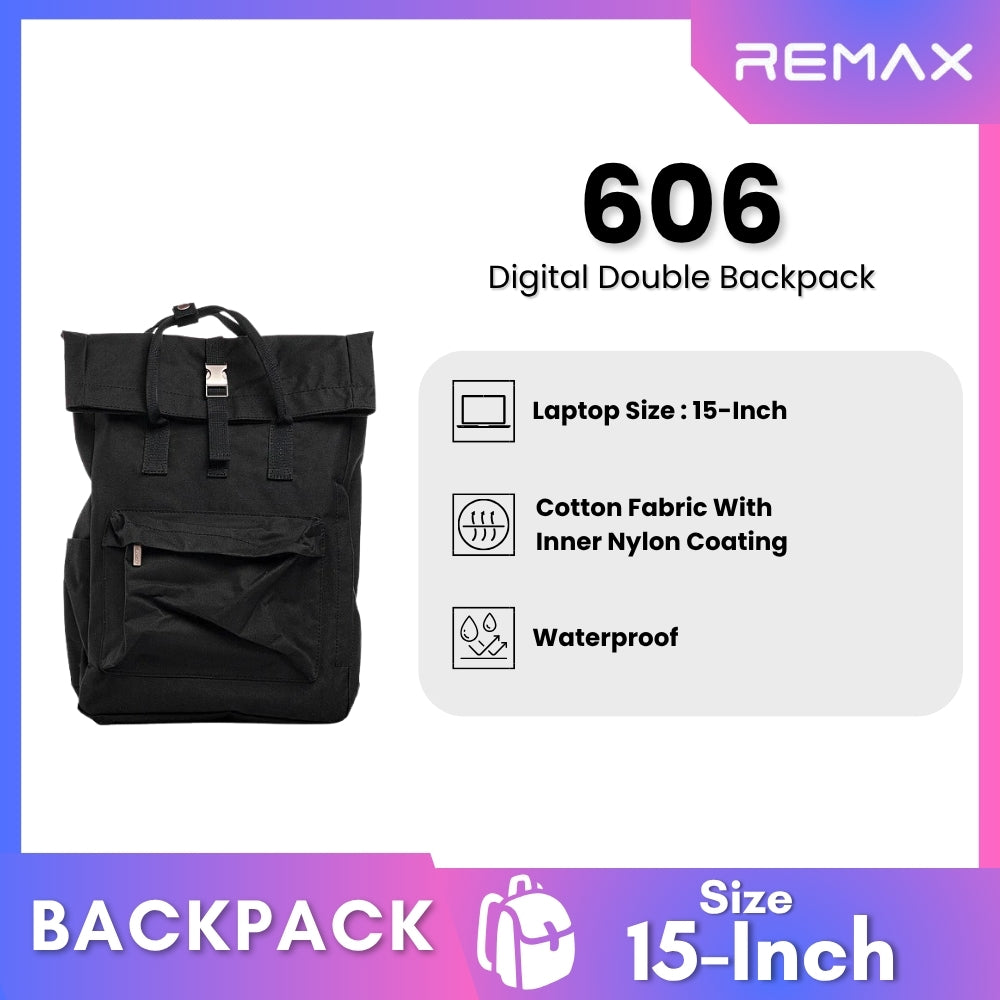 REMAX - 606 Digtal Double Backpack - Black