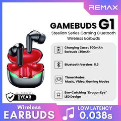 REMAX - GAMEBUDS G1 Steelian Series Gaming Wireless Earbuds - Black