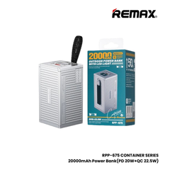 REMAX RPP-675 Container Series 20000mAh PD+QC Fast Charging Power Bank(PD 20W+QC 22.5W) - Silver