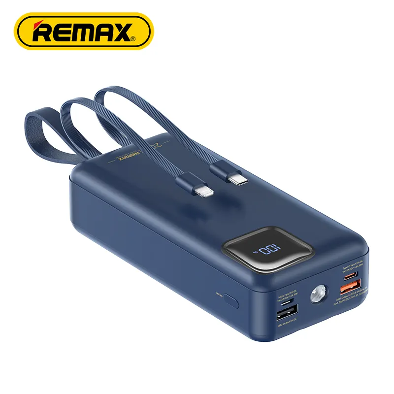 REMAX RPP-550 30000mAh SUJI SERIES PD 20W+QC 22.5W Fast Charging CABLE POWER BANK-White