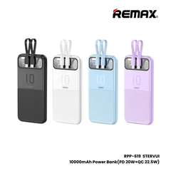 REMAX RPP-619 Stervui Series 10000mAh PD+QC Fast Charging Power Bank(PD 20W+QC 22.5W) - White