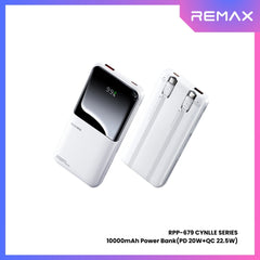 REMAX RPP-679 Cynlle Series 10000mAh PD+QC Fats Charging Power Bank(PD 20W+QC 22.5W) - White