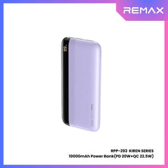 REMAX RPP-293 Kiren Series 10000mAh PD+QC Fast Charging Power Bank(PD 20W+QC 22.5W) - Purple
