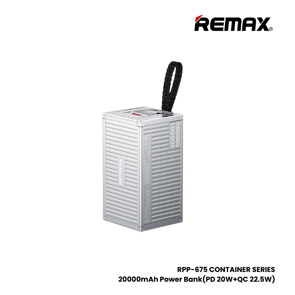 REMAX RPP-675 Container Series 20000mAh PD+QC Fast Charging Power Bank(PD 20W+QC 22.5W) - Silver