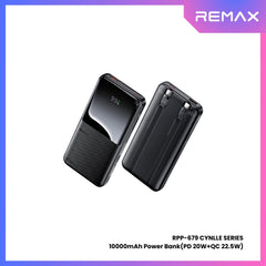 REMAX RPP-679 Cynlle Series 10000mAh PD+QC Fats Charging Power Bank(PD 20W+QC 22.5W) - Black