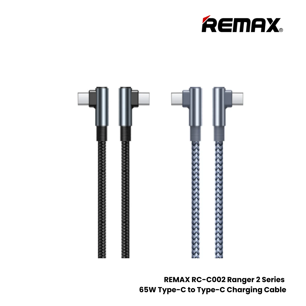 65W ( C to C )-REMAX RC-C002 C-C Ranger 2 Series 65W Type-C to Type-C Fast Charging Data Cable - Silver