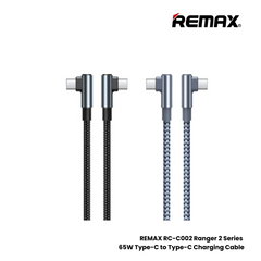 65W ( C to C )-REMAX RC-C002 C-C Ranger 2 Series 65W Type-C to Type-C Fast Charging Data Cable - Silver