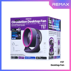 Remax F27 Fonzyr Series Circulation Desktop Fan - Grey Purple