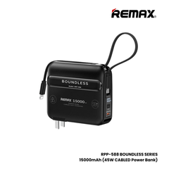 REMAX RPP-588 Boundless Series 15000mAh All-in-one PD Fast Charging Power Bank(45W) - Black