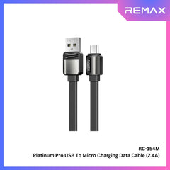 REMAX RC-154M Platinum Pro Series USB to Micro Charging Data Cable (2.4A) - Black