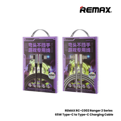 65W ( C to C )-REMAX RC-C002 C-C Ranger 2 Series 65W Type-C to Type-C Fast Charging Data Cable - Silver