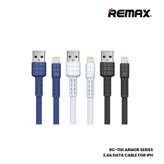 REMAX RC-116i Armor Series 2.4A USB to Lightning Charging Data Cable - White