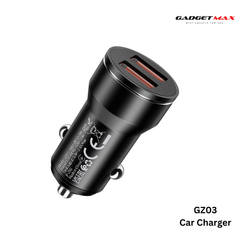 GADGET MAX - GZ03 12W Aluminiun Alloy Car Charger - Black