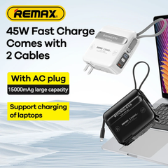 REMAX RPP-588 Boundless Series 15000mAh All-in-one PD Fast Charging Power Bank(45W) - Black