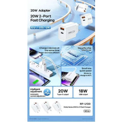 REMAX - RP-U120 Kiddy Series Fast Charger (20W) - White