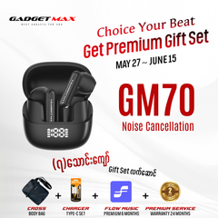 GADGET MAX - GM70 ANC BUD1 Active Noise Cancellation Bluetooth Wireless Earbuds - Black