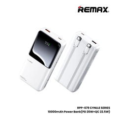 REMAX RPP-679 Cynlle Series 10000mAh PD+QC Fats Charging Power Bank(PD 20W+QC 22.5W) - White