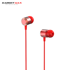 GADGET MAX X-PRO STEREO BASS  3.5MM EARPHONE WIRED CONTROL EARPHONE (3.5MM) Wired Earphone - RED