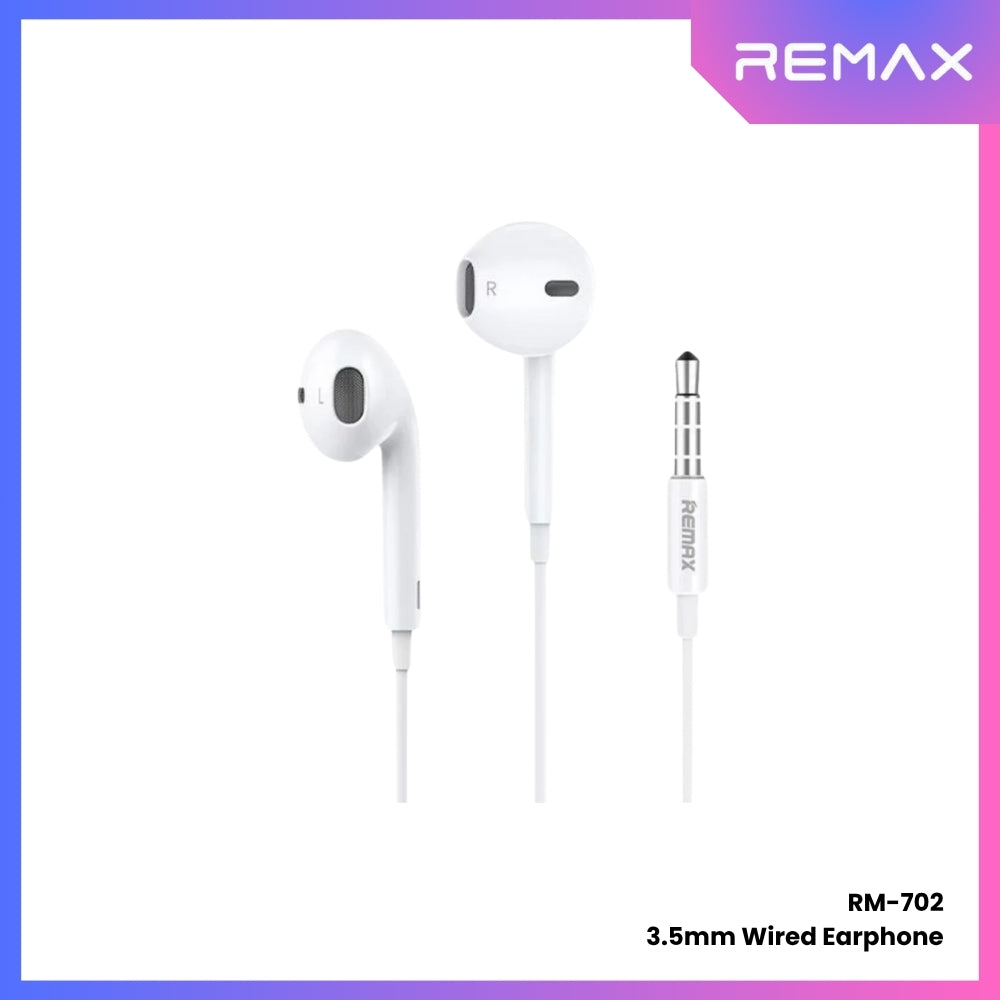 REMAX - RM-702 3.5mm Wired Earphone - White – Remax Online Shop