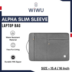 WIWU - Alpha Slim Sleeve Laptop Bag (15.4"/16") - Grey
