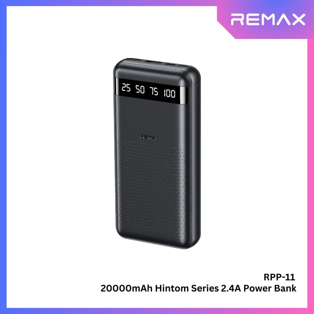 REMAX - RPP-11 Hintom Series 20000mAh Fast Charging Power Bank (2.4A) -Black