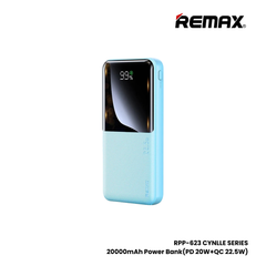 REMAX RPP-623 Cynlle Series 20000mAh PD+QC Fast Charging Power Bank(PD 20W+QC 22.5W) - Blue