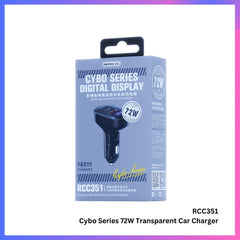 REMAX - RCC351 Cybo Series PD+QC Transparent Fast Car Charger (72W) - Black