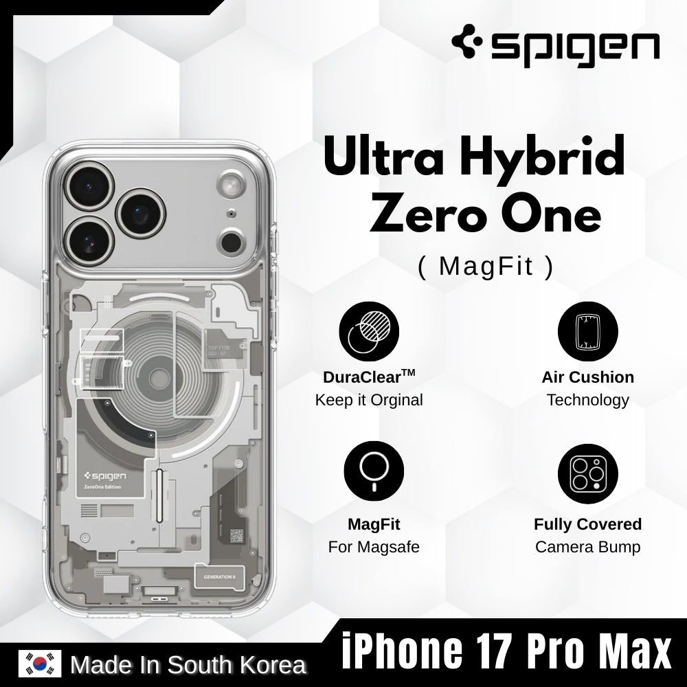 Spigen - Ultra Hybrid MagFit Zero One Case For iPhone 17 Pro Max - Zero One Natural Titanium