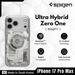 Spigen - Ultra Hybrid MagFit Zero One Case For iPhone 17 Pro Max - Zero One Natural Titanium