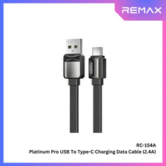 REMAX RC-154A Platinum Pro Series USB to Type-C Charging Data Cable (2.4A) - Black