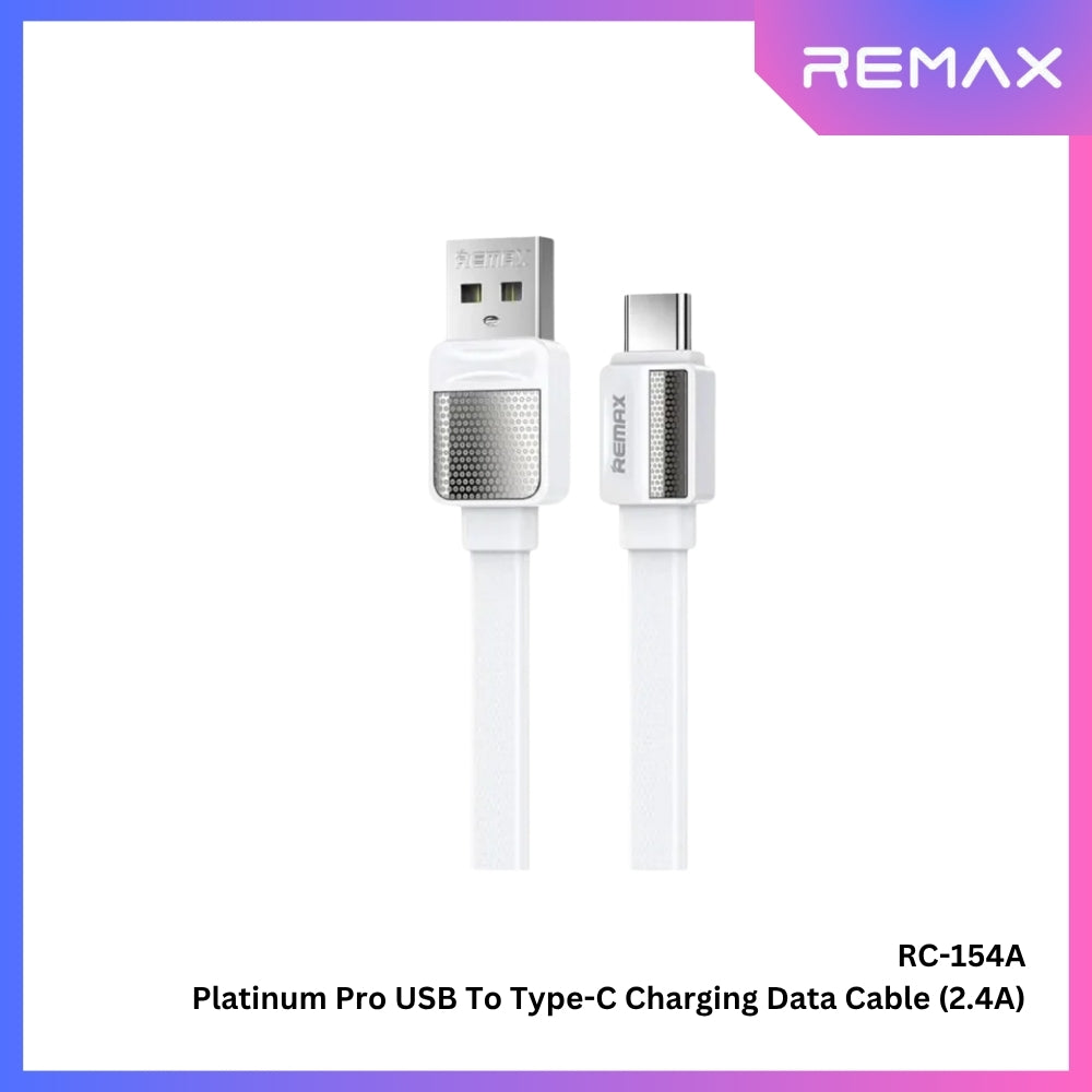 REMAX RC-154A Platinum Pro Series USB to Type-C Charging Data Cable (2.4A) - White
