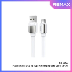 REMAX RC-154A Platinum Pro Series USB to Type-C Charging Data Cable (2.4A) - White