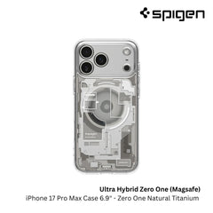 Spigen - Ultra Hybrid MagFit Zero One Case For iPhone 17 Pro Max - Zero One Natural Titanium