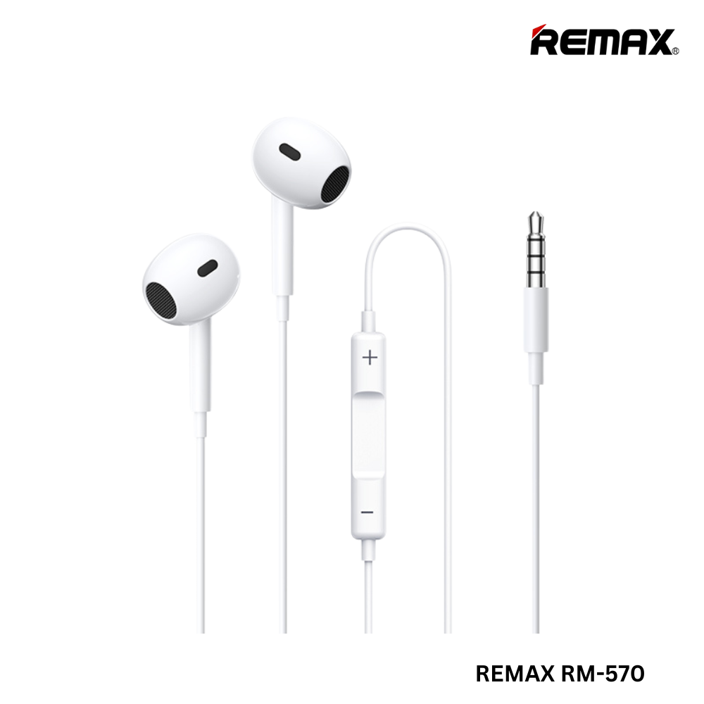 REMAX RM-570 3.5mm Wired Earphone For Music & Call(1.2M)