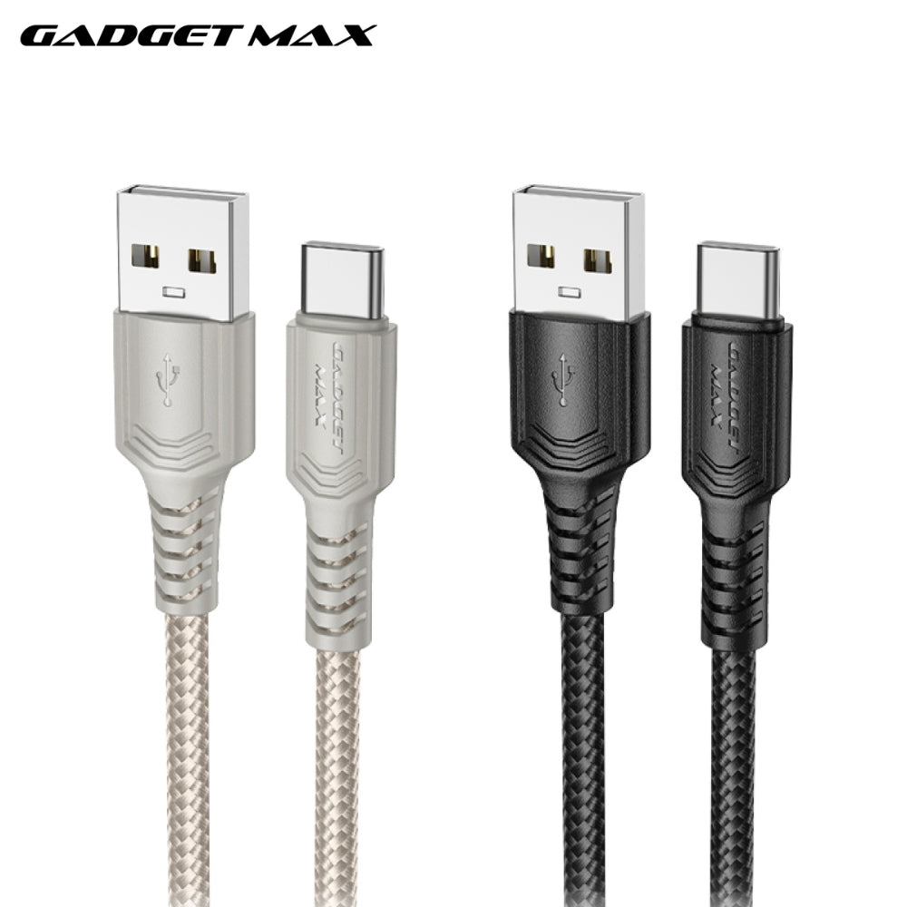 GADGET MAX - GX29 Woven Series USB To Type-C Fast Charging Data Cable (3A) - Grey
