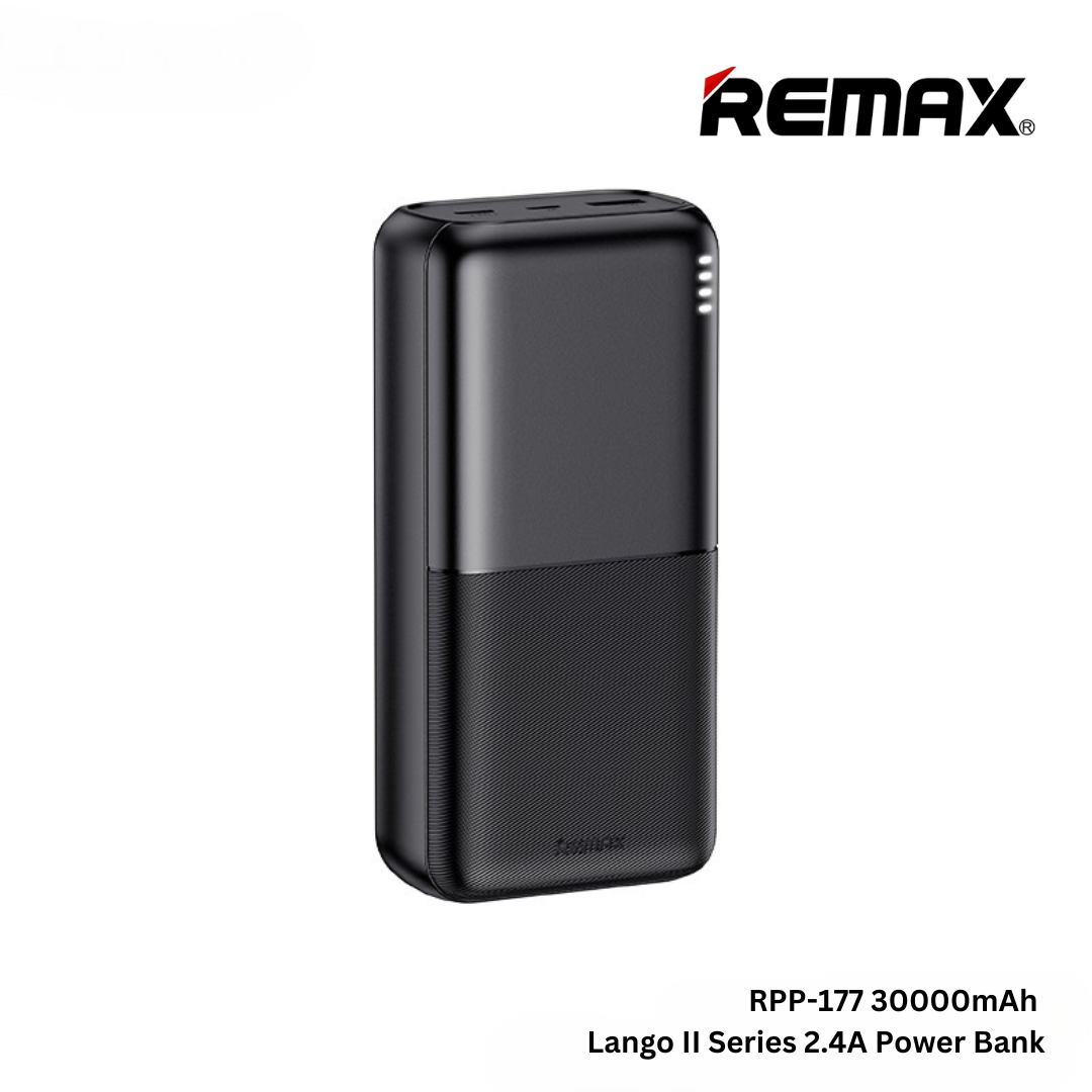 Remax RPP-177 30000mAh Lango II Series 2.4A Fast Charging Power Bank - Black