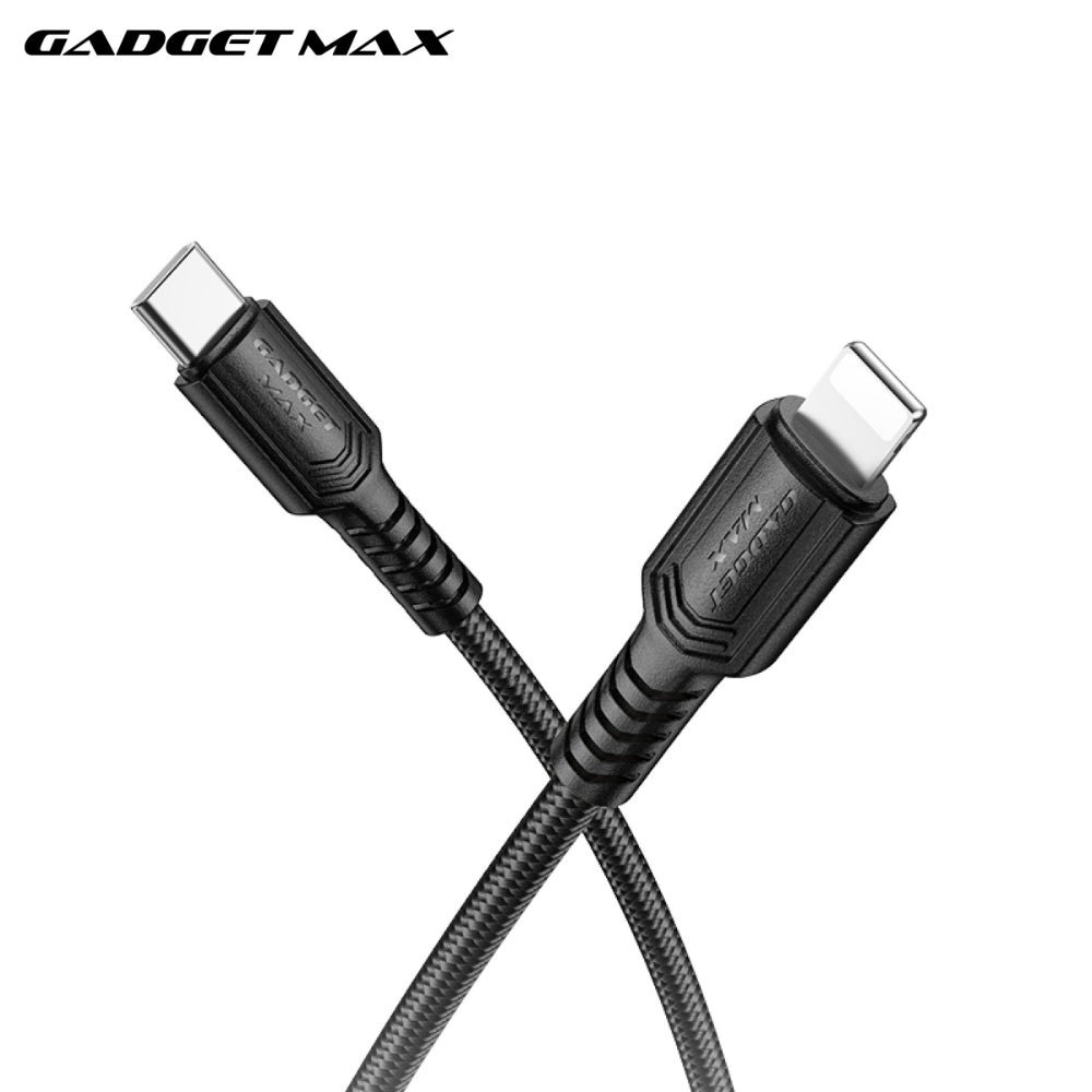 GADGET MAX - GX29 C-L Woven Series Type-C To Lightning Fast Charging Data Cable (27W) - Black
