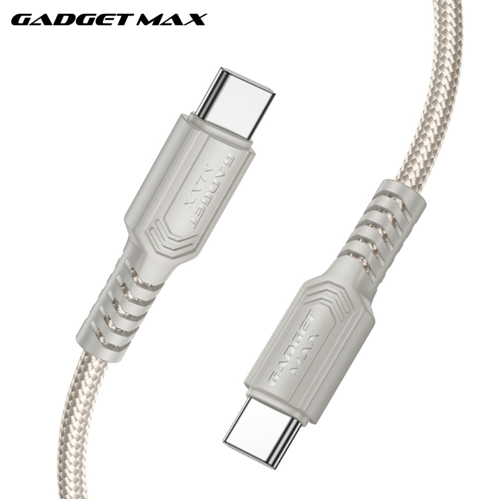GADGET MAX - GX29 C-C Woven Series Type-C To Type-C Fast Charging Data Cable (60W) - Grey