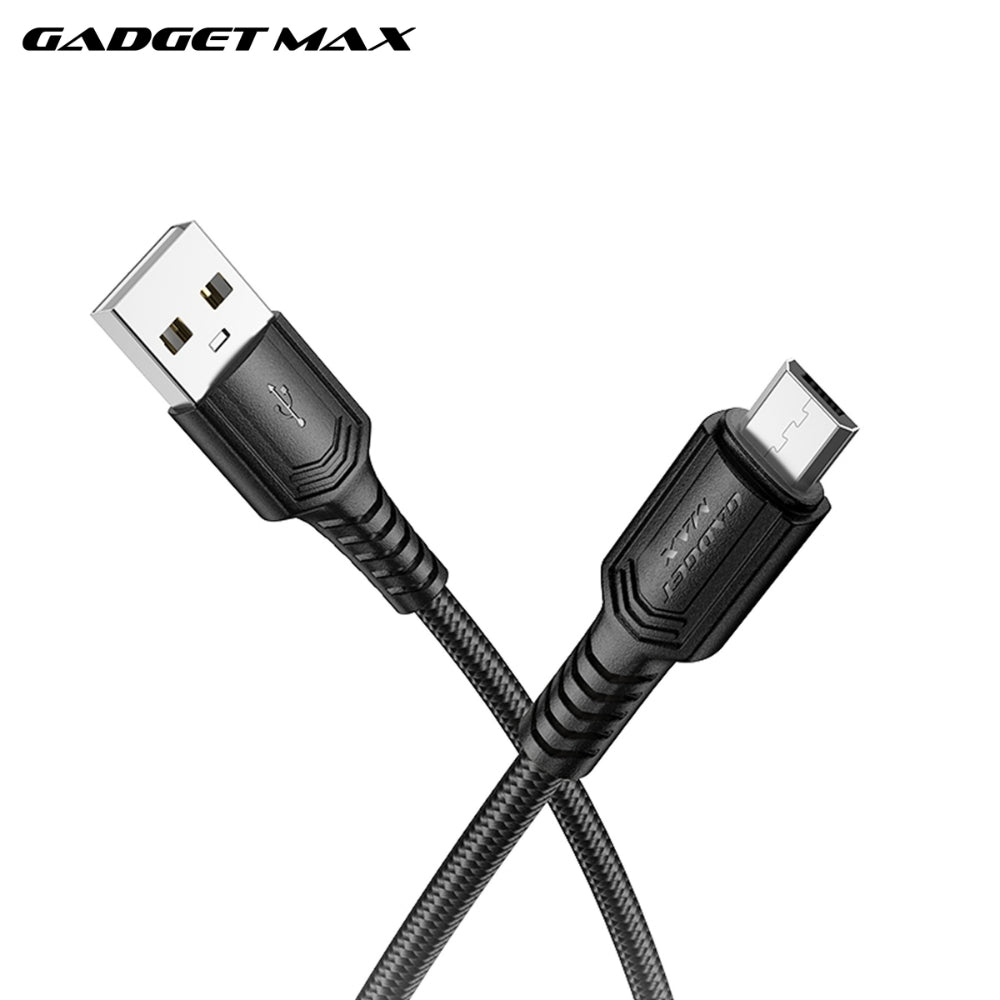 GADGET MAX - GX29 Woven Series USB To Micro Charging Data Cable (2.4A) - Black