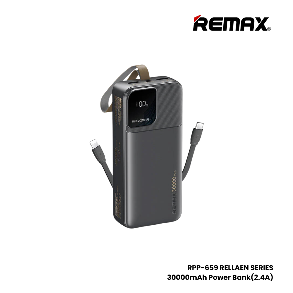 REMAX RPP-659 Rellaen Series 30000mAh Fast Charging Power Bank(2.4A) - Black