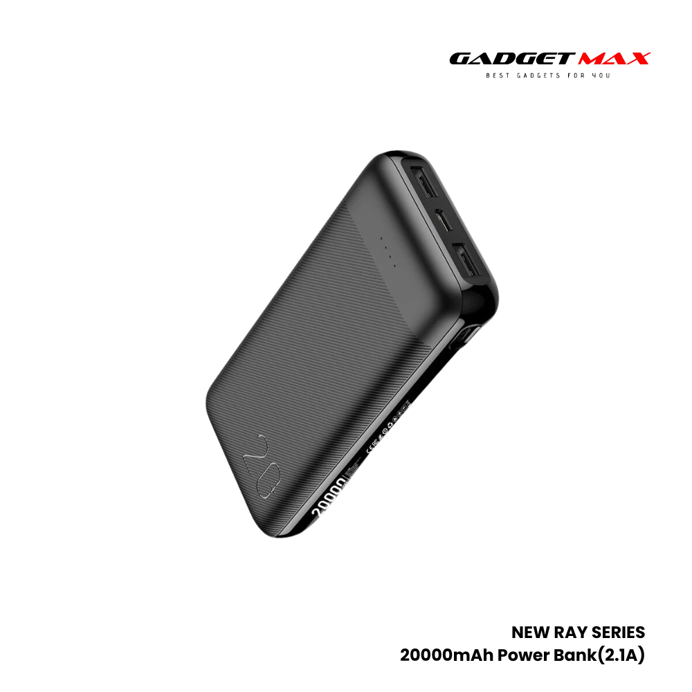 GADGET MAX New Ray Series 20000mAh Power Bank(2.1A) - Black