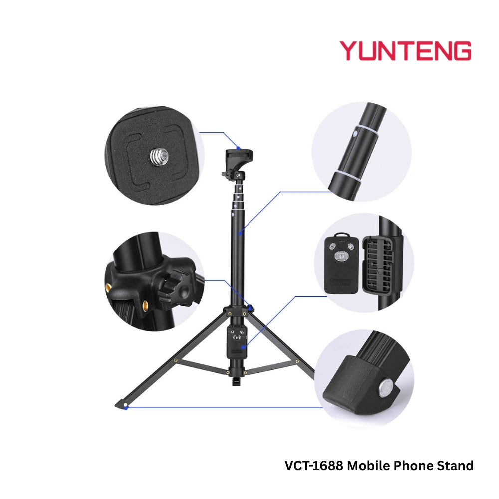 YUNTENG - VCT-1688 Stand Mobile Phone Holder - Black