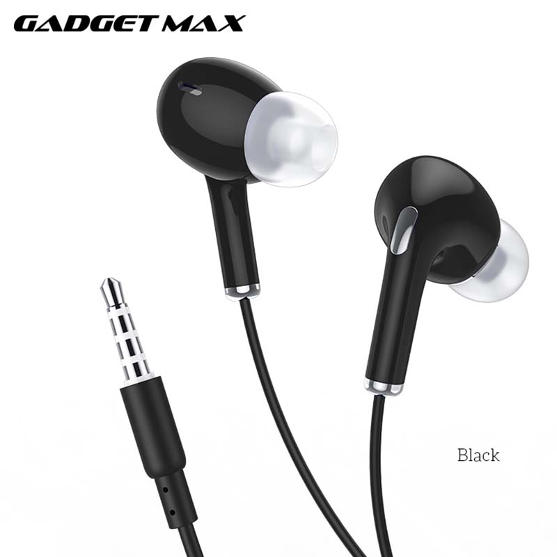 GADGET MAX GM20  3.5MM EARPHONE CONTROL UNIVERSAL EARPHONES WITH MIC (1.2M) Wired Earphone - BLACK