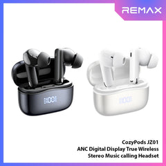 REMAX - COZYPODS JZ01 ANC Digital Display Bluetooth Wireless Earbuds - Black