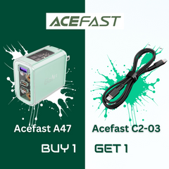 ACEFAST A47 SPARKLING SERIES PD65W GAN (2*USB-C+USB-A) CHARGER - MOUNTAIN MIST