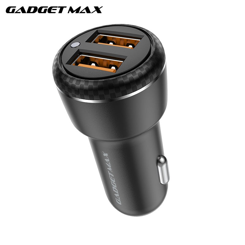 GADGET MAX GZ01 ENJOY SERIES 18W QC 3.0 DUAL PORT QUICK CHARGING CAR CHARGER (2USB)