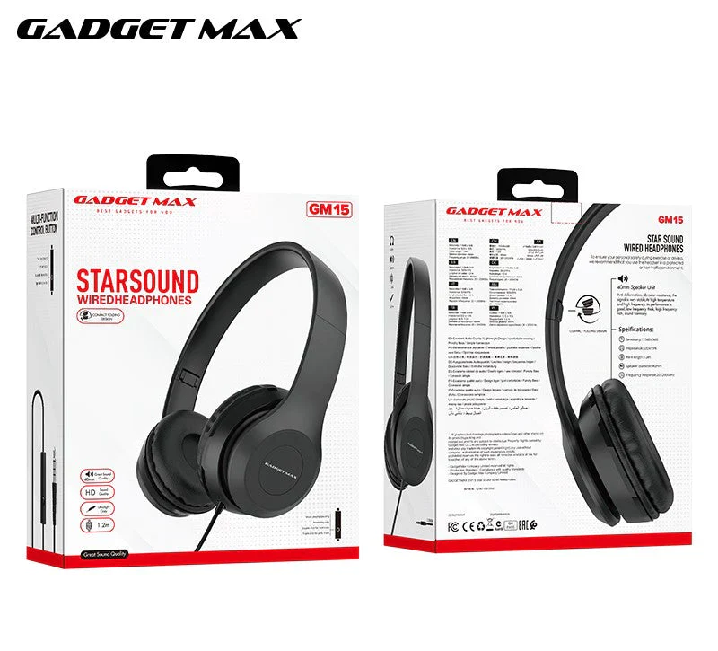 GADGET MAX - GM15 Starsoung 3.5MM Wired Headphone - Black