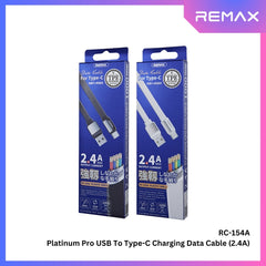 REMAX RC-154A Platinum Pro Series USB to Type-C Charging Data Cable (2.4A) - White