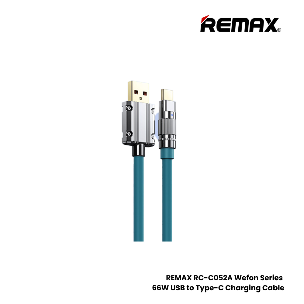 66W ( Type-C )-REMAX RC-C052A Wefon Series 66W USB to Type-C Fast Charging Data Cable- Blue