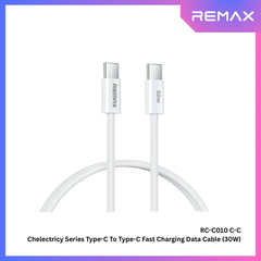 REMAX - RC-C010 C-C Chelectricy Series Type-C to Type-C PD Fast Charging Data Cable (30W) - White